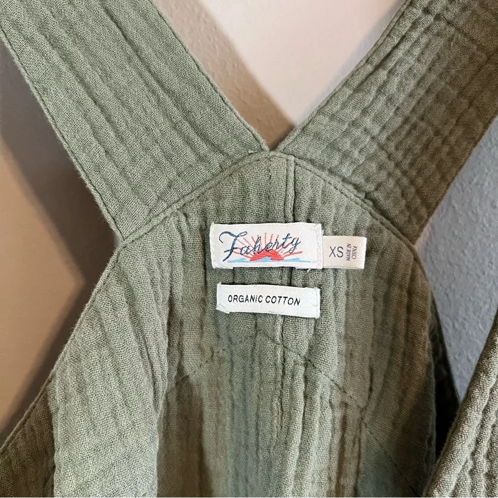 Faherty Women’s Olive Green Organic Cotton Gauze Tank Top XS - Picture 3 of 11